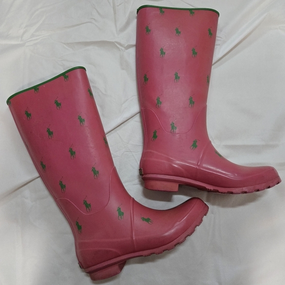 Polo Ralph Lauren Pink Womens Rain Boots - Picture 7 of 16